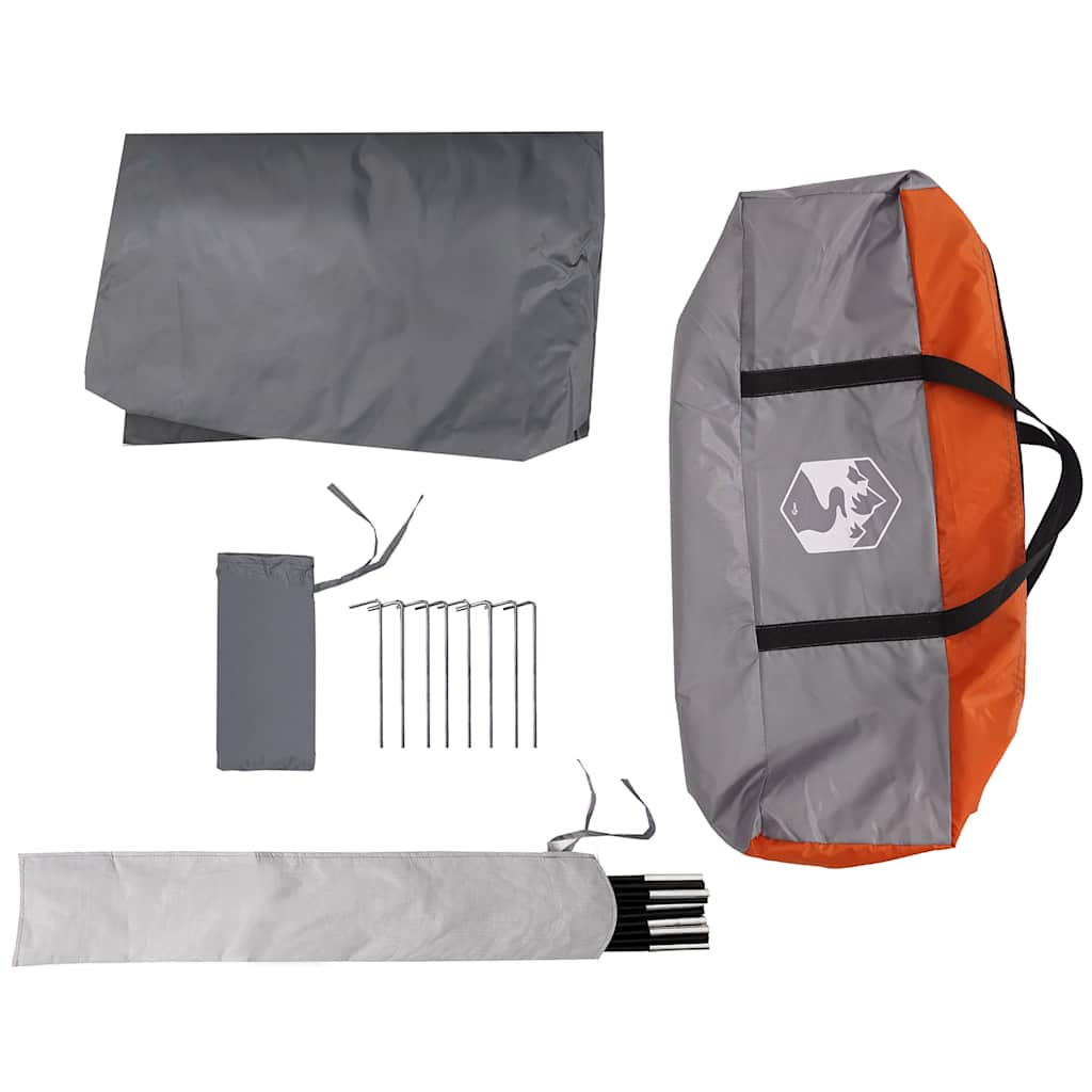 vidaXL Camping Tarp Grey and Orange 430x380x210 cm Waterproof - 43610