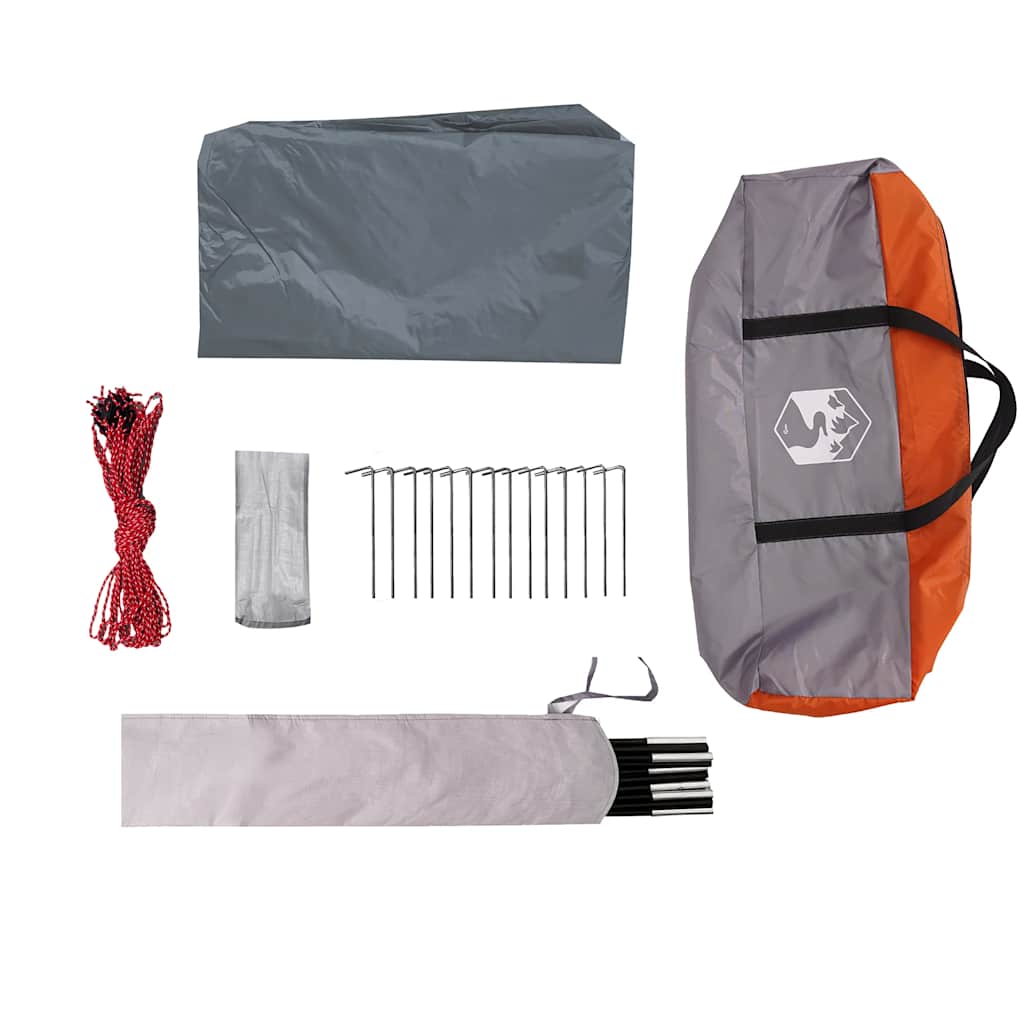 vidaXL Camping Tarp Grey and Orange 460x305x210 cm Waterproof