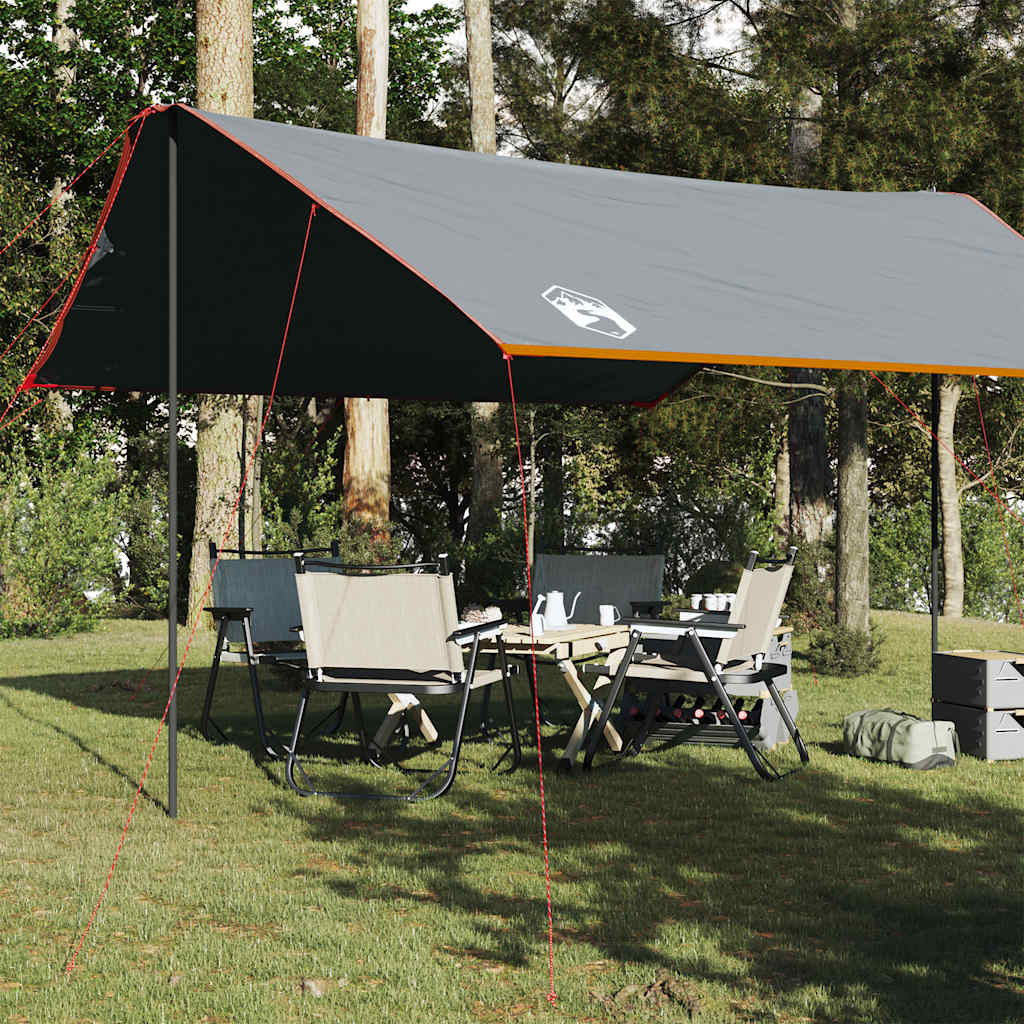 vidaXL Camping Tarp Grey and Orange 460x305x210 cm Waterproof