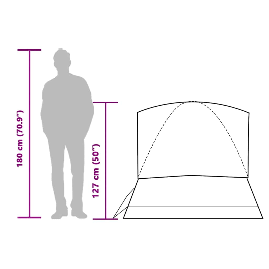 vidaXL Camping Tent Dome 2-Person Green Waterproof - 43662