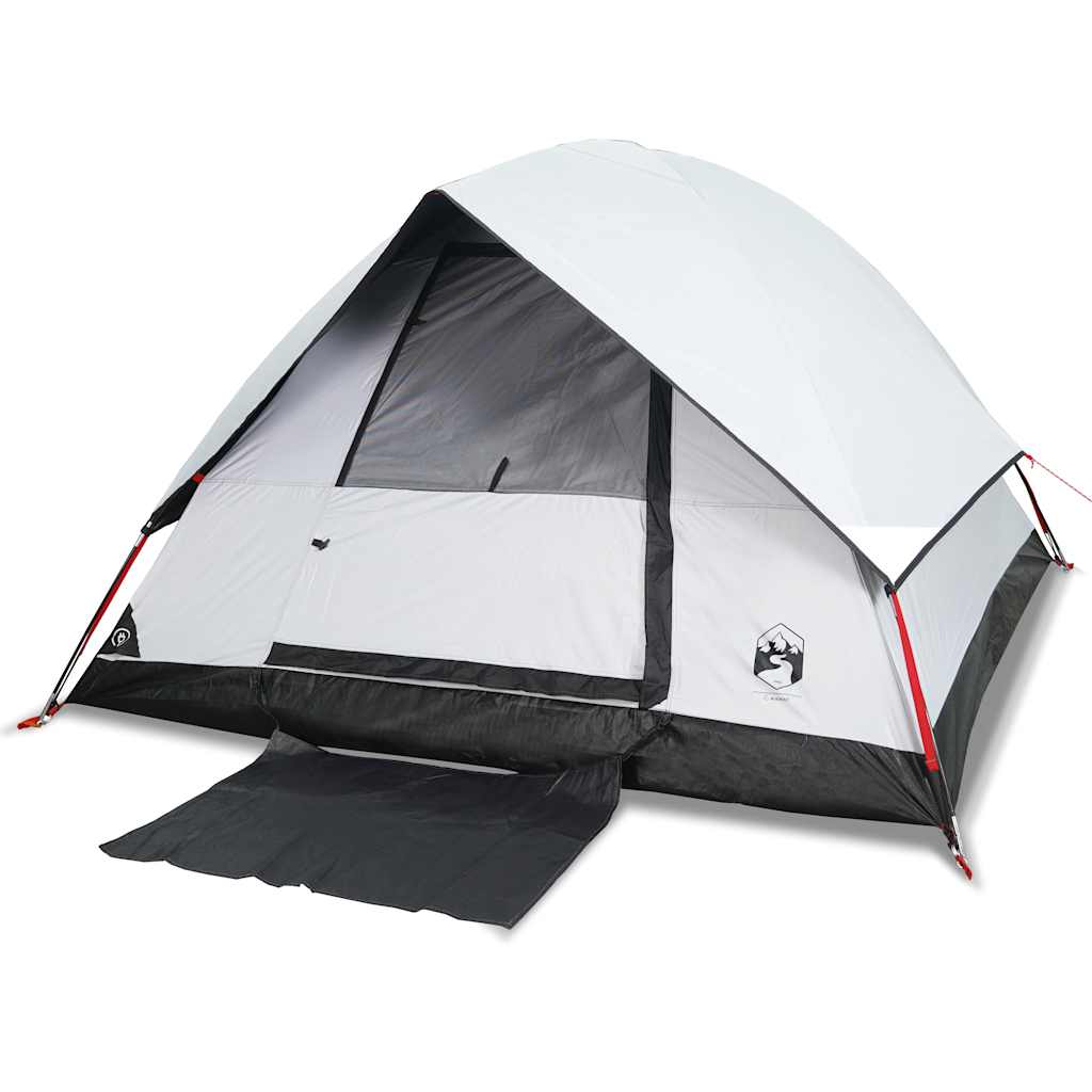 vidaXL Camping Tent Dome 2-Person White Blackout Fabric Waterproof - 43667