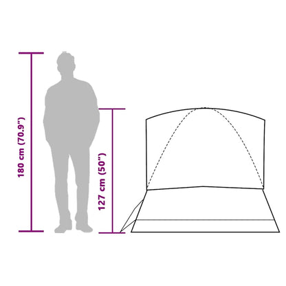 vidaXL Camping Tent Dome 2-Person White Blackout Fabric Waterproof - 43667