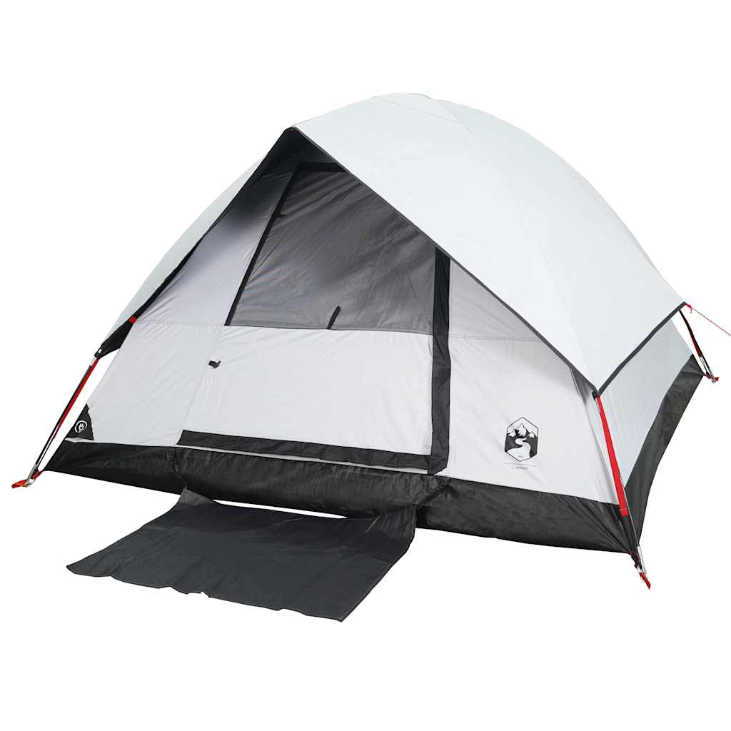 vidaXL Camping Tent Dome 2-Person White Blackout Fabric Waterproof - 43667