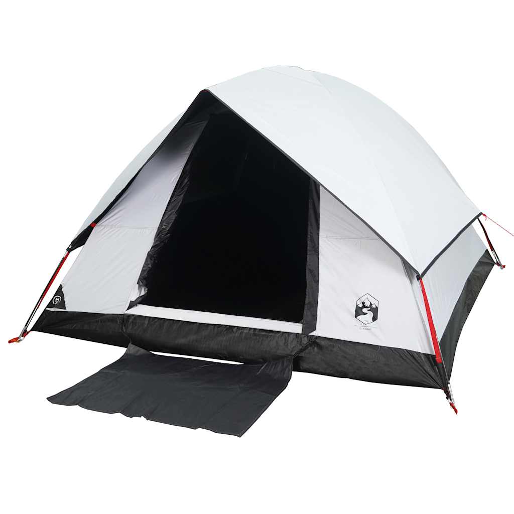 vidaXL Camping Tent Dome 2-Person White Blackout Fabric Waterproof - 43667