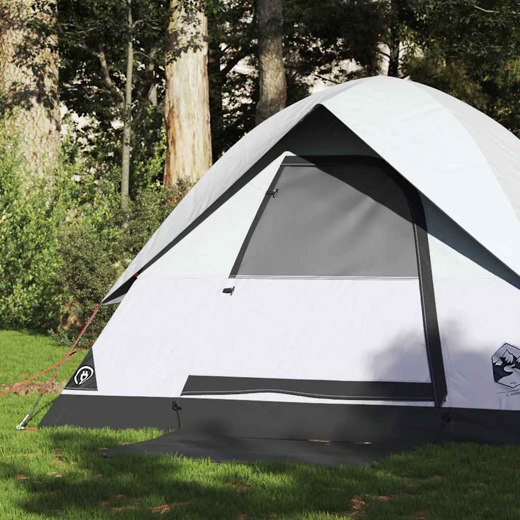 vidaXL Camping Tent Dome 2-Person White Blackout Fabric Waterproof - 43667