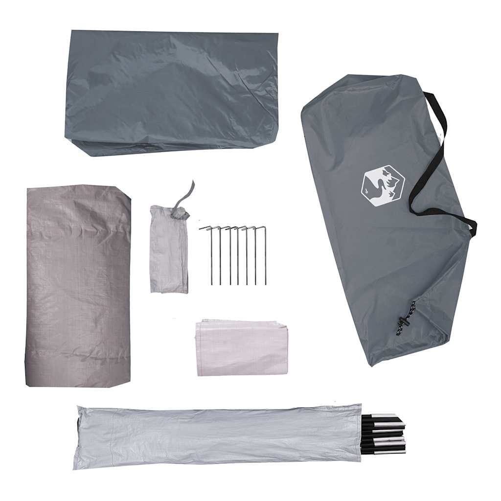 vidaXL Camping Tent Dome 3-Person Grey and Orange Waterproof