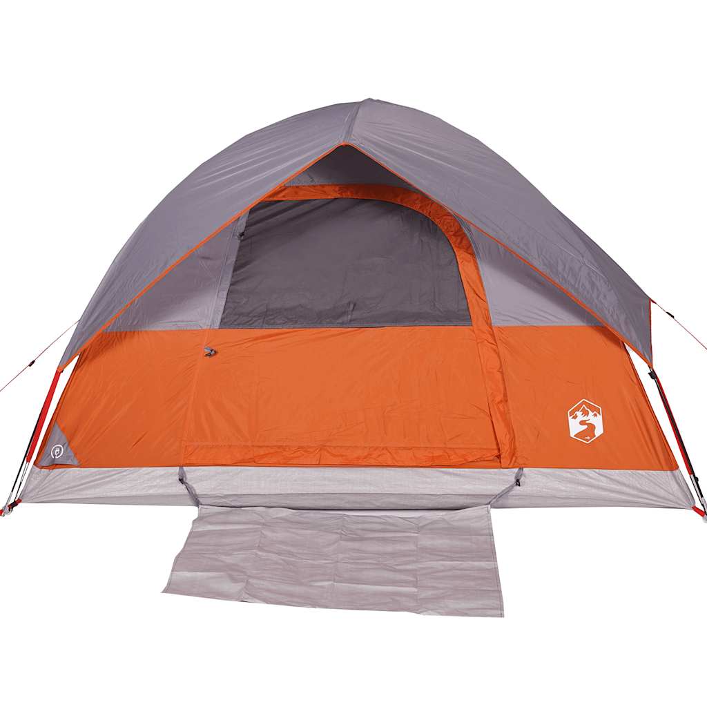 vidaXL Camping Tent Dome 3-Person Grey and Orange Waterproof