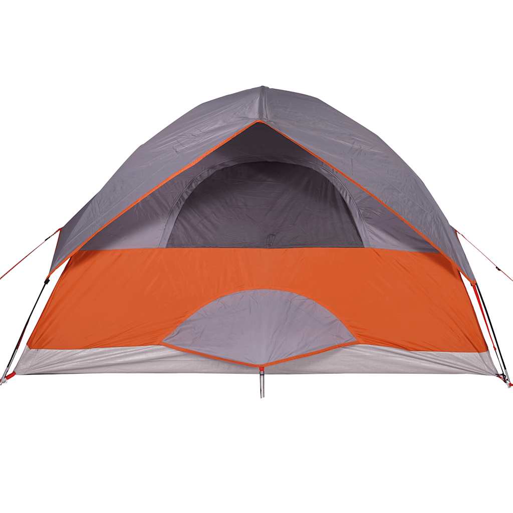 vidaXL Camping Tent Dome 3-Person Grey and Orange Waterproof