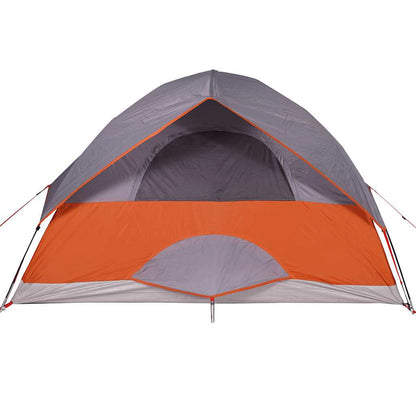 vidaXL Camping Tent Dome 3-Person Grey and Orange Waterproof