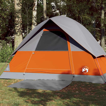vidaXL Camping Tent Dome 3-Person Grey and Orange Waterproof