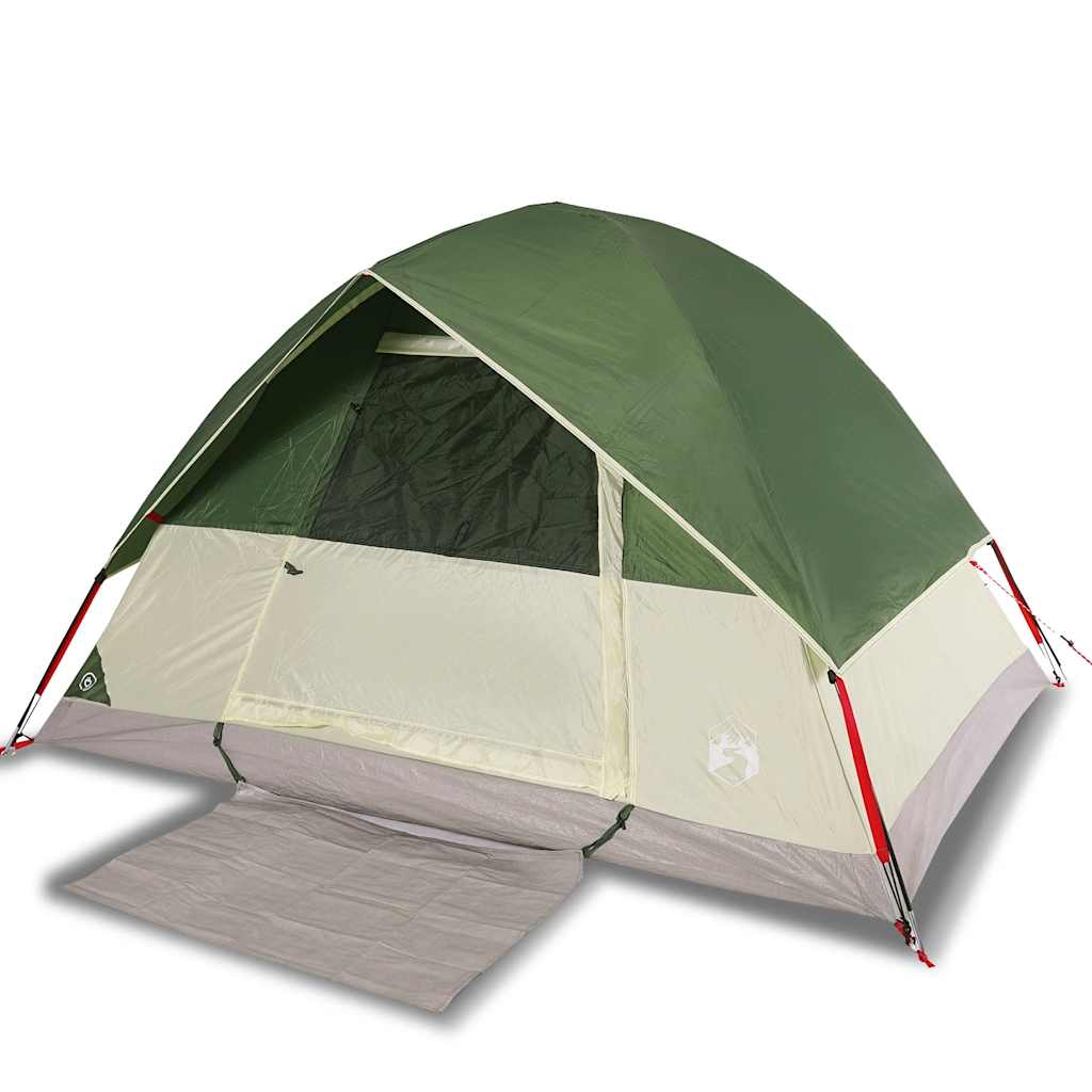 vidaXL Camping Tent Dome 4-Person Green Waterproof - 43697