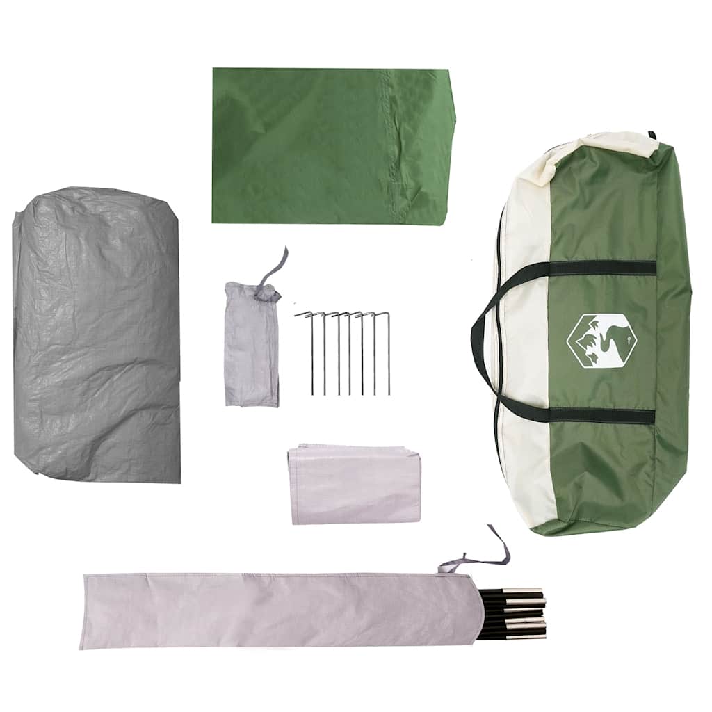 vidaXL Camping Tent Dome 4-Person Green Waterproof - 43697