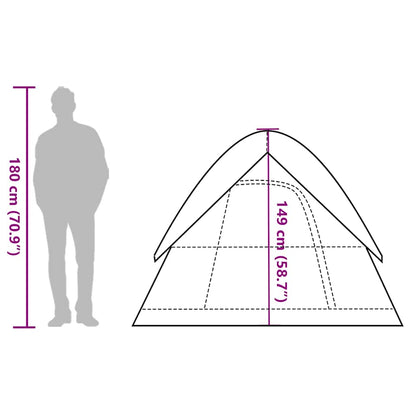 vidaXL Camping Tent Dome 4-Person Green Waterproof - 43697