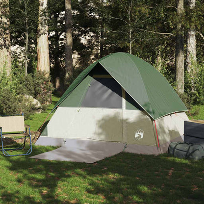vidaXL Camping Tent Dome 4-Person Green Waterproof - 43697