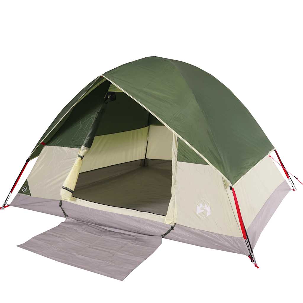 vidaXL Camping Tent Dome 4-Person Green Waterproof - 43697