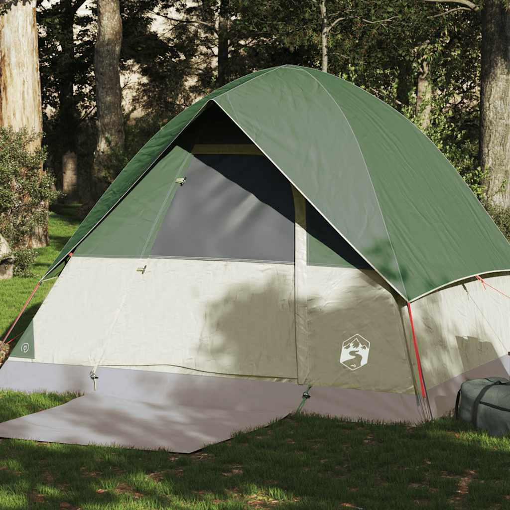 vidaXL Camping Tent Dome 4-Person Green Waterproof - 43697