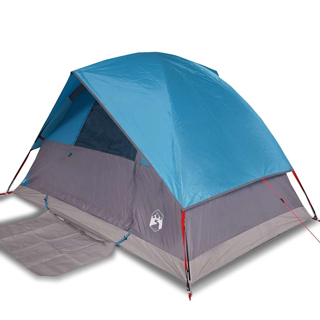 vidaXL Camping Tent Dome 4-Person Blue Waterproof - 43706