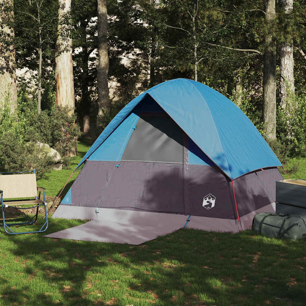 vidaXL Camping Tent Dome 4-Person Blue Waterproof - 43706