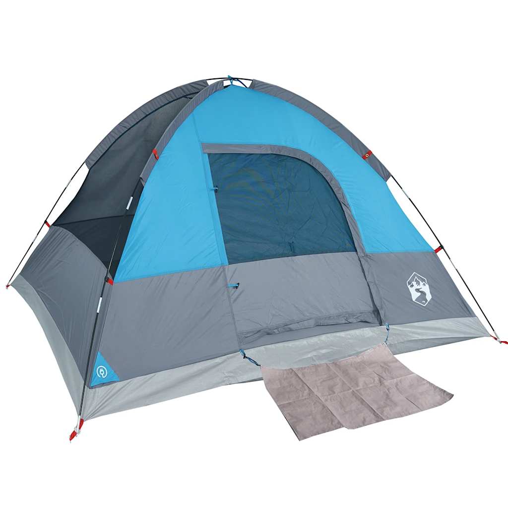 vidaXL Camping Tent Dome 4-Person Blue Waterproof - 43706
