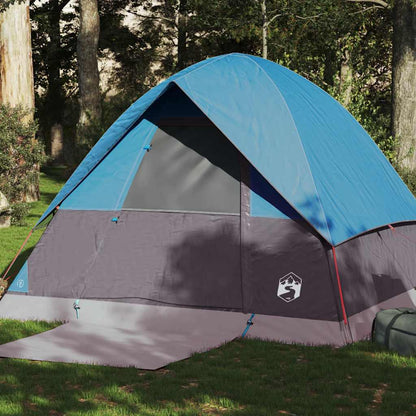 vidaXL Camping Tent Dome 4-Person Blue Waterproof - 43706