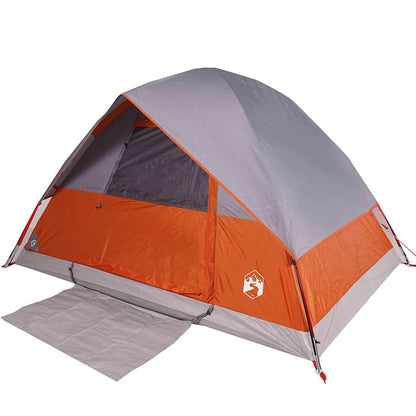 vidaXL Camping Tent Dome 4-Person Grey and Orange Waterproof - 43710