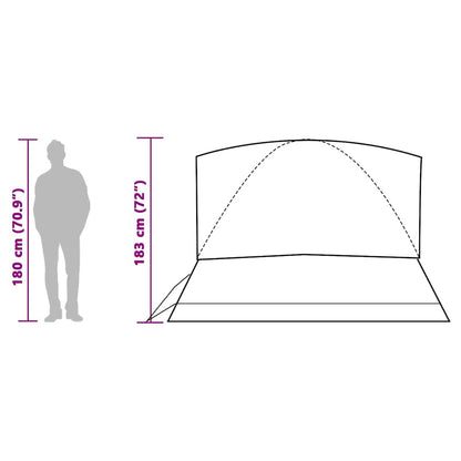 vidaXL Family Tent Dome 6-Person Green Waterproof - 43721