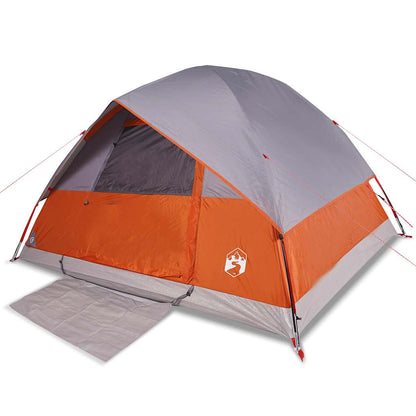 vidaXL Family Tent Dome 6-Person Grey and Orange Waterproof - 43745
