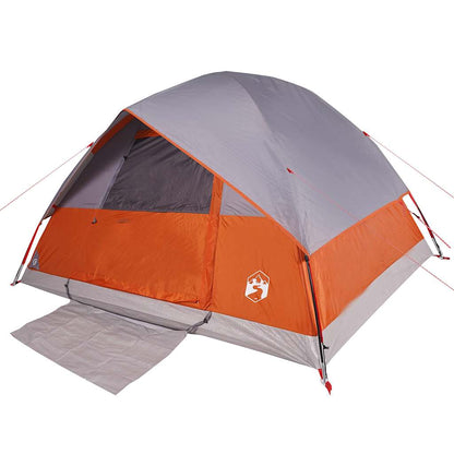 vidaXL Family Tent Dome 6-Person Grey and Orange Waterproof - 43745
