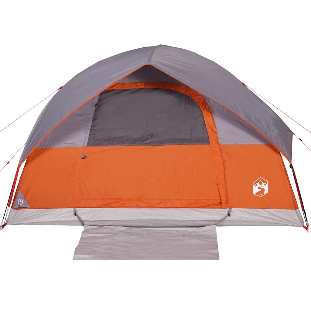 vidaXL Family Tent Dome 6-Person Grey and Orange Waterproof - 43745