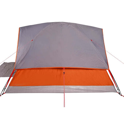 vidaXL Family Tent Dome 6-Person Grey and Orange Waterproof - 43745