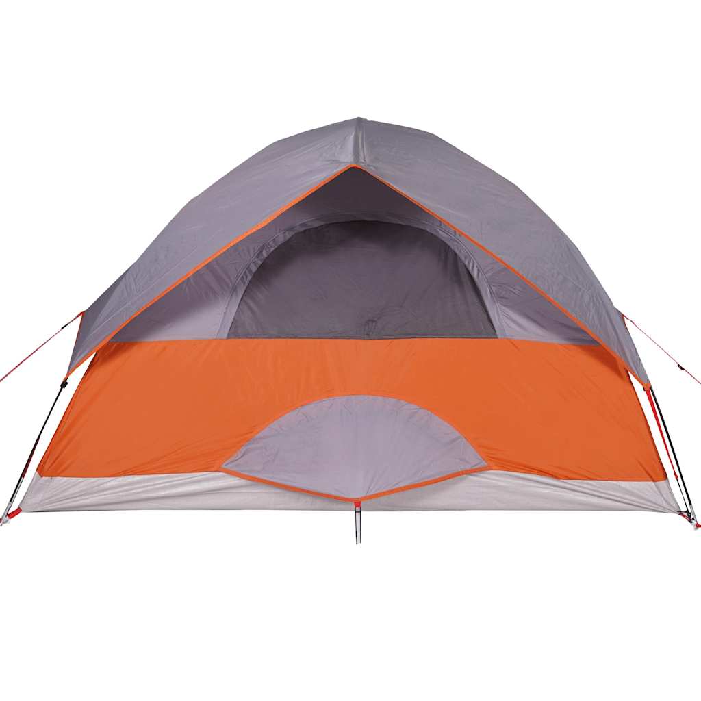 vidaXL Family Tent Dome 6-Person Grey and Orange Waterproof - 43745