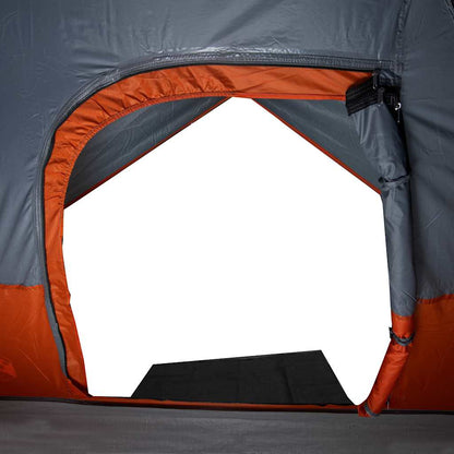 vidaXL Family Tent Dome 6-Person Grey and Orange Waterproof - 43745