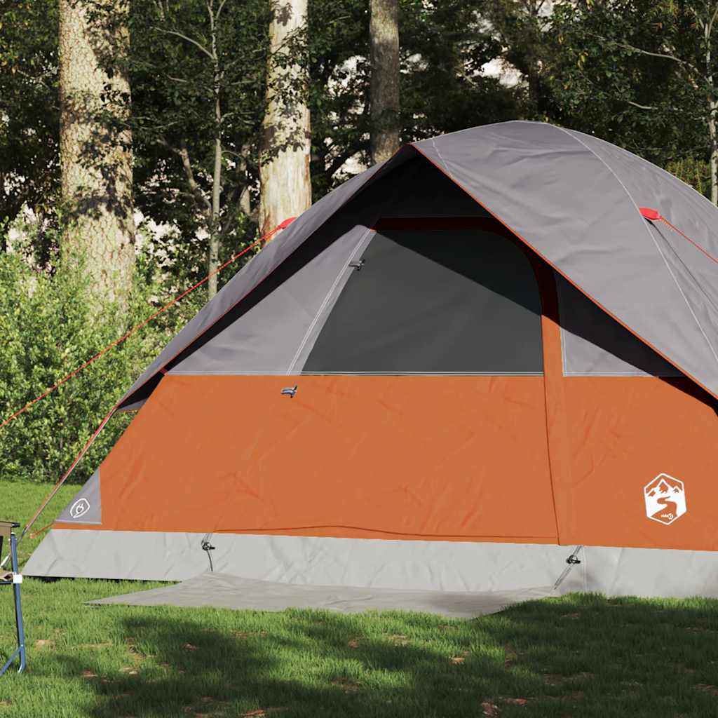 vidaXL Family Tent Dome 6-Person Grey and Orange Waterproof - 43745