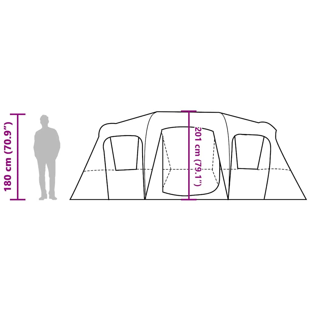 vidaXL Family Tent Tunnel 16-Person Blue Waterproof