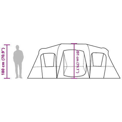vidaXL Family Tent Tunnel 16-Person Blue Waterproof