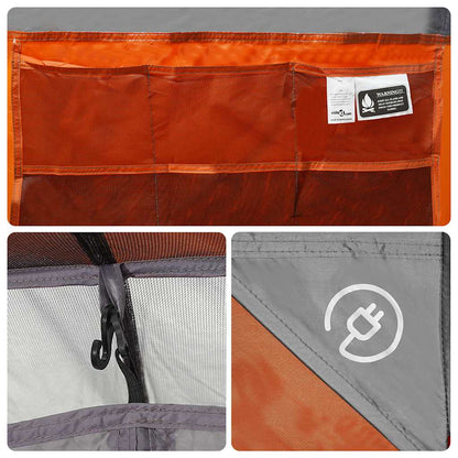 vidaXL Family Tent Tunnel 16-Person Grey Waterproof