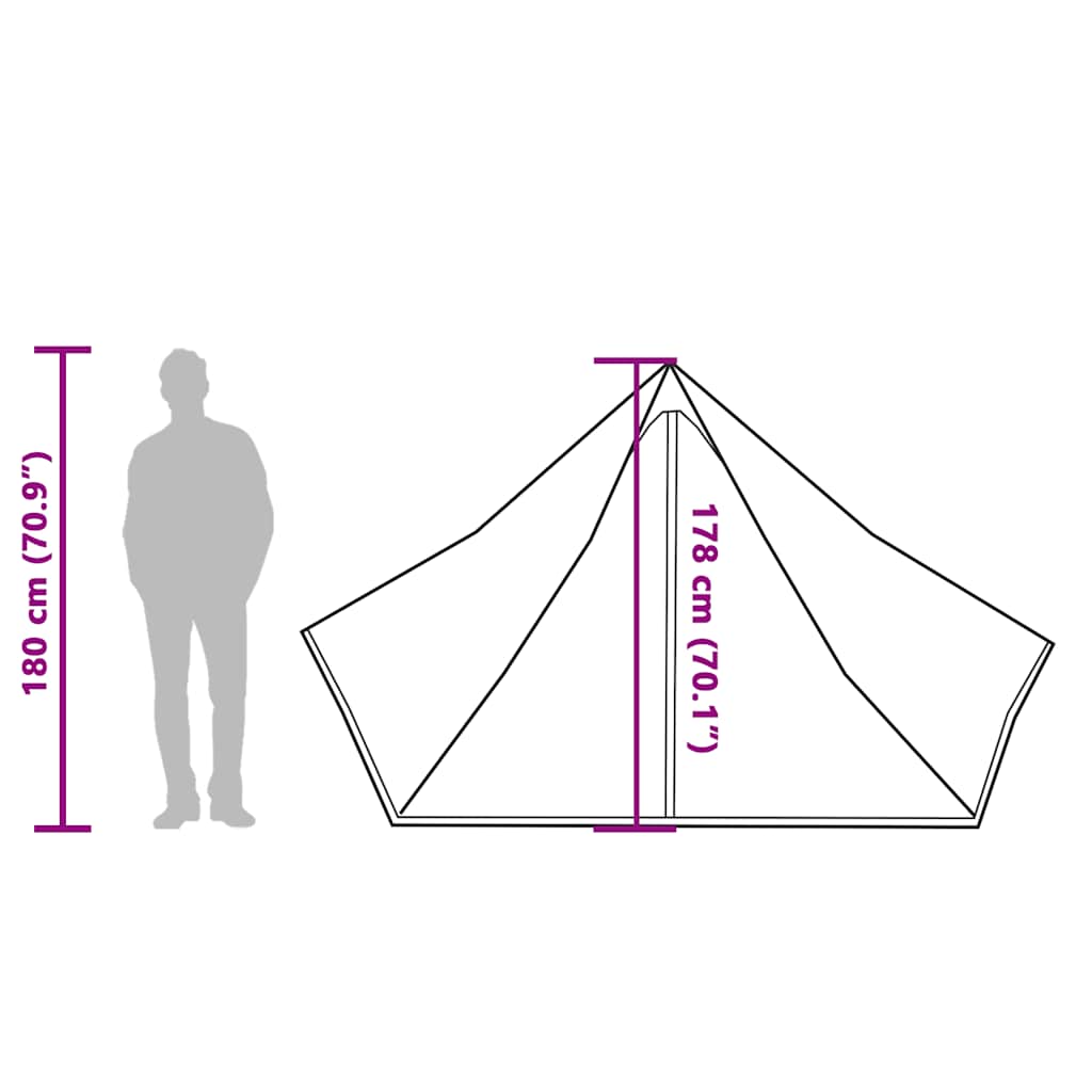 vidaXL Family Tent Tipi 7-Person Green Waterproof