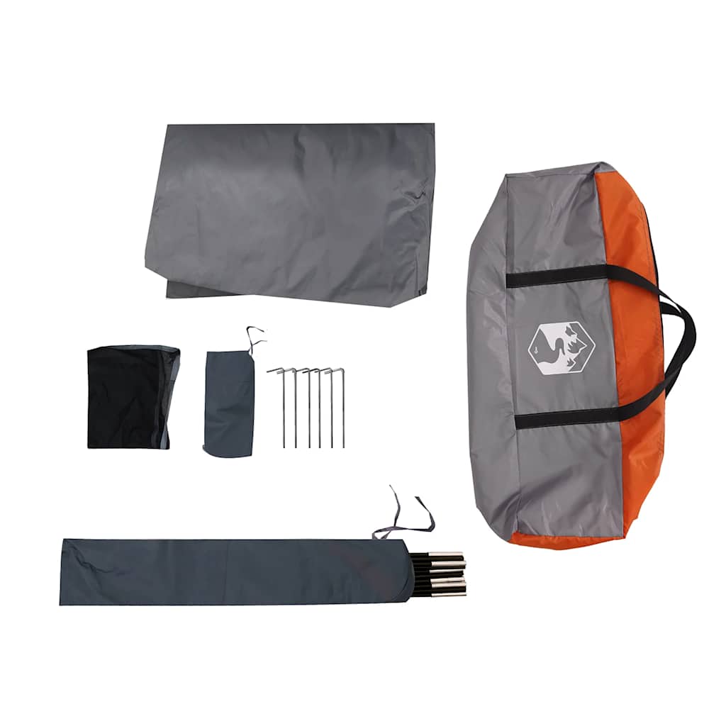 vidaXL Family Tent Tipi 7-Person Grey and Orange Waterproof