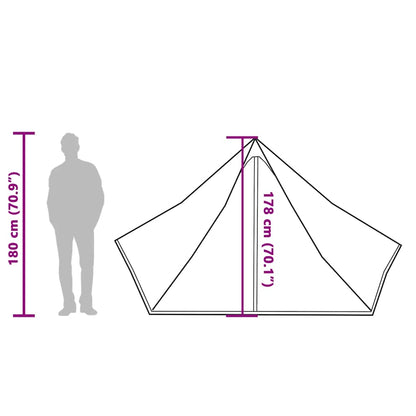 vidaXL Family Tent Tipi 7-Person Grey and Orange Waterproof