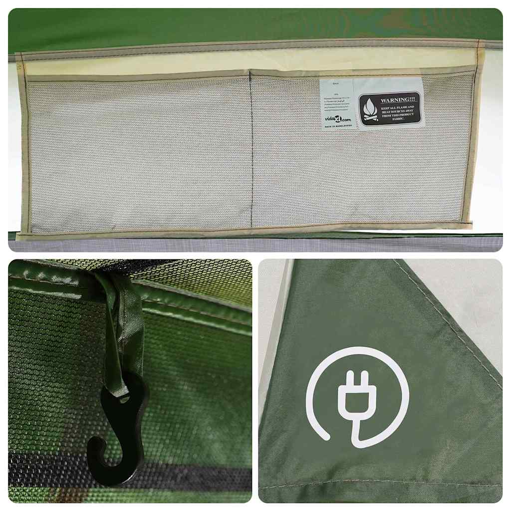 vidaXL Camping Tent Cabin 4-Person Green Waterproof - 43775