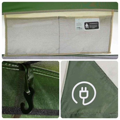 vidaXL Camping Tent Cabin 4-Person Green Waterproof - 43775