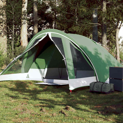 vidaXL Camping Tent Cabin 4-Person Green Waterproof - 43775