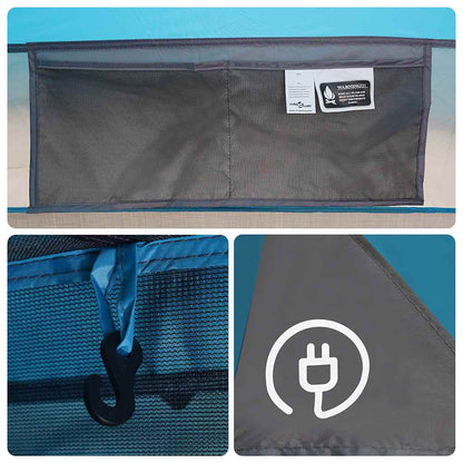 vidaXL Camping Tent Cabin 4-Person Blue Waterproof - 43776