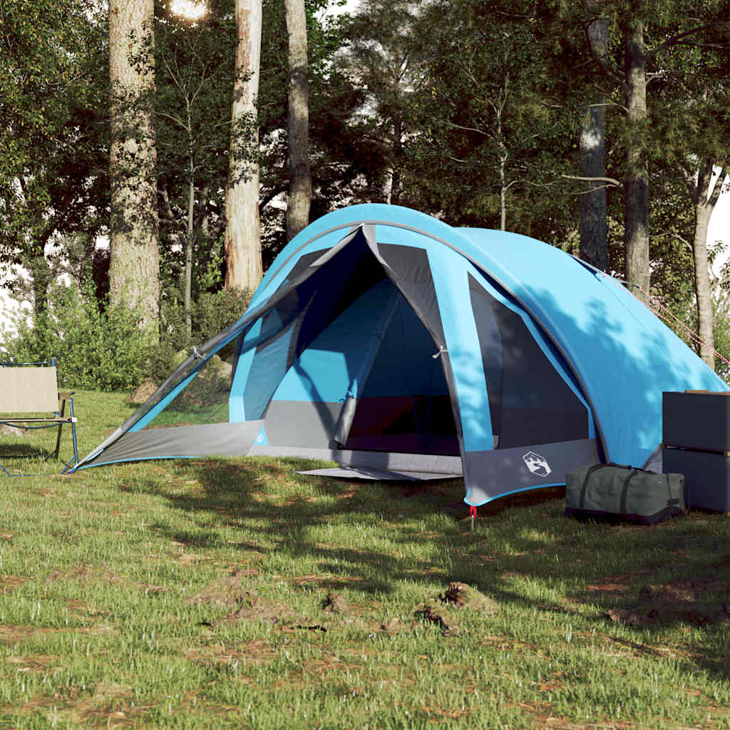 vidaXL Camping Tent Cabin 4-Person Blue Waterproof - 43776