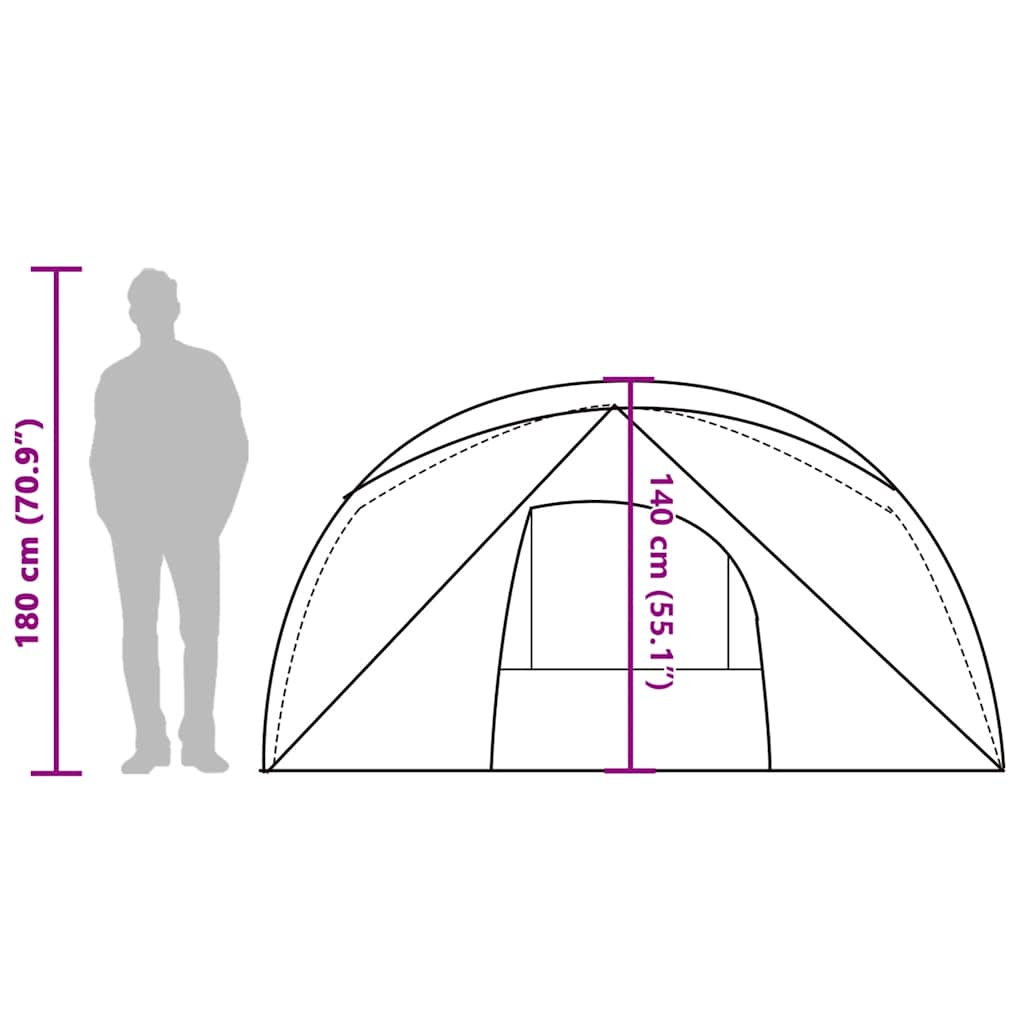 vidaXL Camping Tent Cabin 4-Person Grey and Orange Waterproof - 43787
