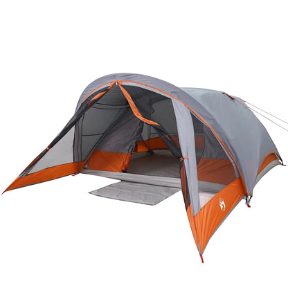 vidaXL Camping Tent Cabin 4-Person Grey and Orange Waterproof - 43787