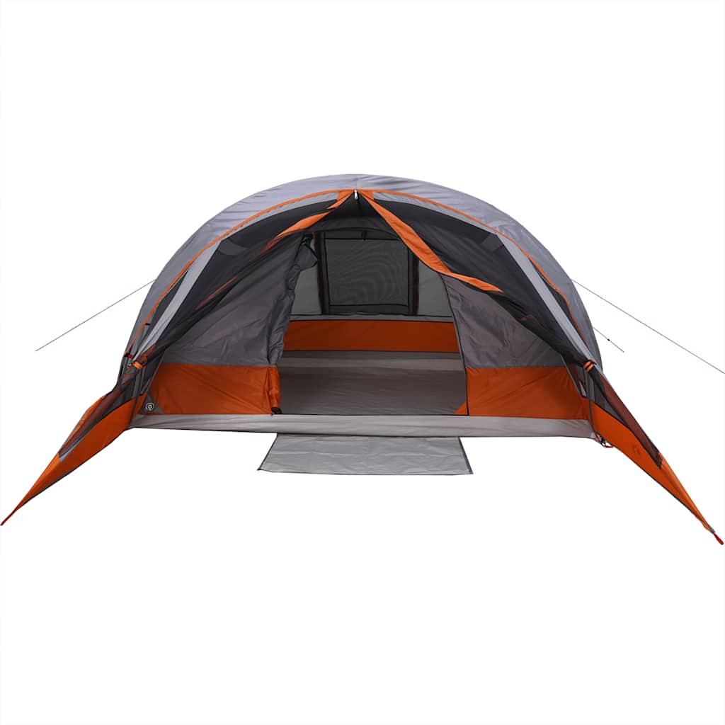vidaXL Camping Tent Cabin 4-Person Grey and Orange Waterproof - 43787