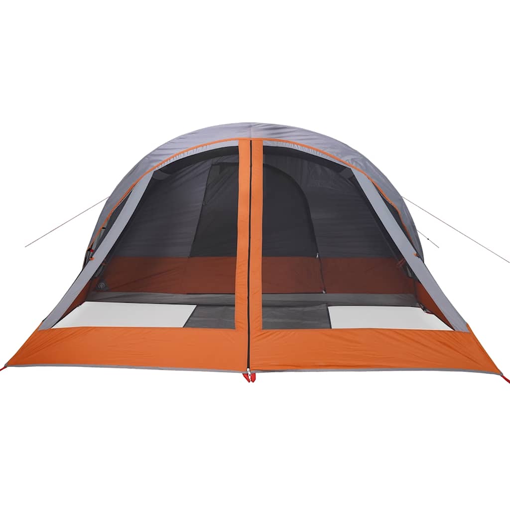 vidaXL Camping Tent Cabin 4-Person Grey and Orange Waterproof - 43787
