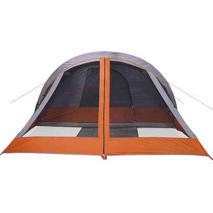 vidaXL Camping Tent Cabin 4-Person Grey and Orange Waterproof - 43787