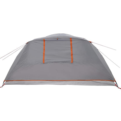vidaXL Camping Tent Cabin 4-Person Grey and Orange Waterproof - 43787